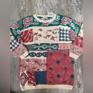 NWT Crystal-Kobe Vintage Handmade Knit Sweater